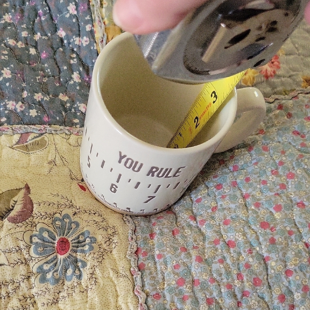 White Ceramic Mug with Ruler Design for Dining - Picture 7 of 7